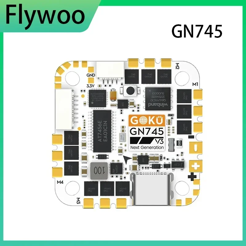Flywoo GOKU GN745 V3 45A 32Bit AIO Flight Controller AM32 ESC Plug&Play Fit DJI O4 & O4 Pro FPV Drone