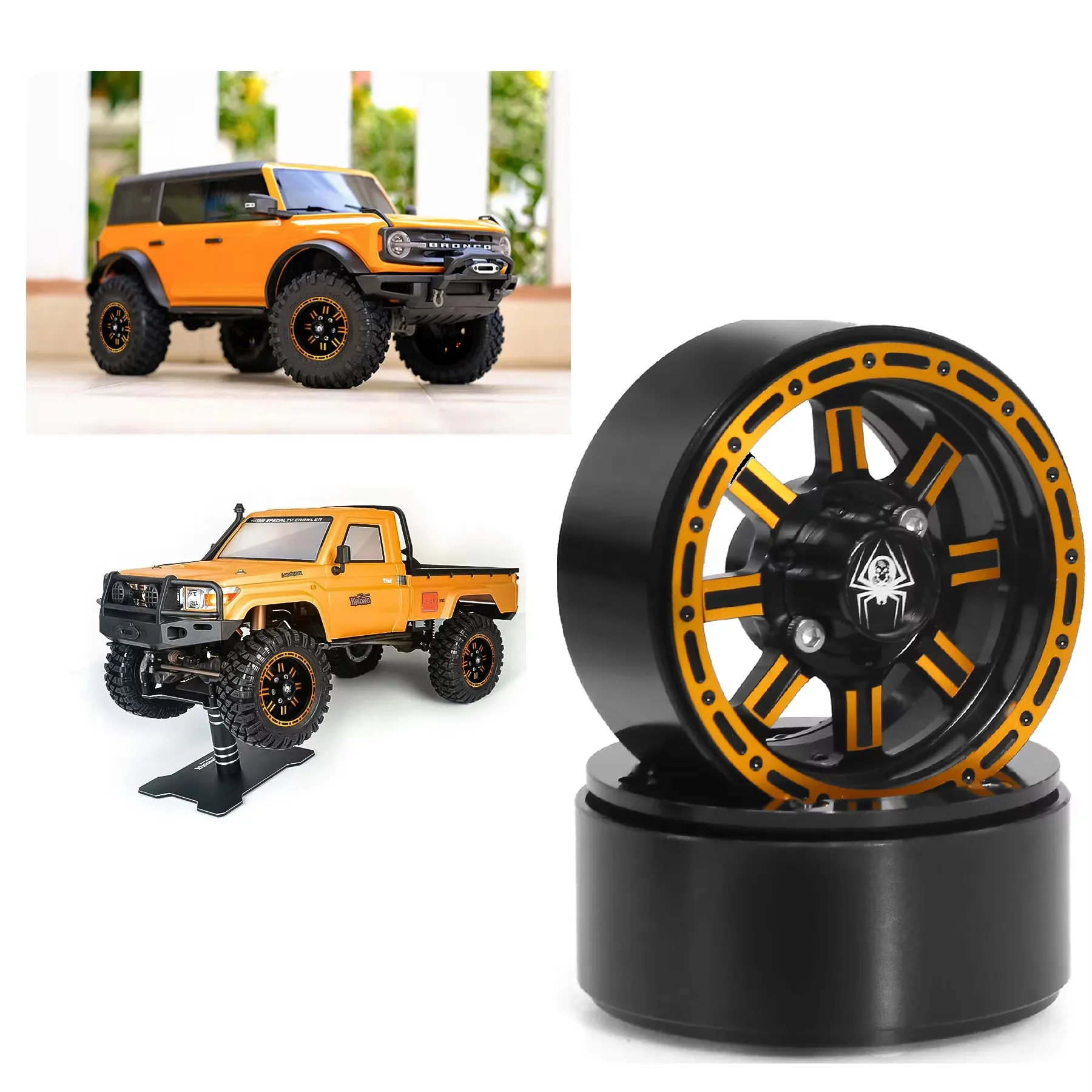 Cerchi Beadlock in Lega da 1.9 Pollici per RC, Compatibili con Axial SCX10 AXI03007 90046 Traxxas TRX4 Tamiya CC01 RC4WD D90 1/10 RC Crawler Car