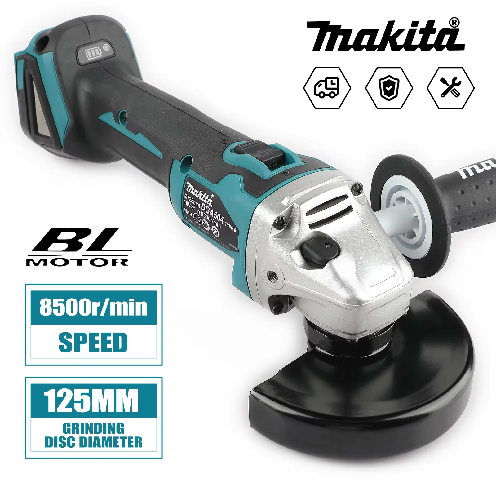 

Аккумуляторная угловая шлифовальная машина Makita DGA504 18В, бесщеточная, литиевая, для полировки и резки, высокая мощность
