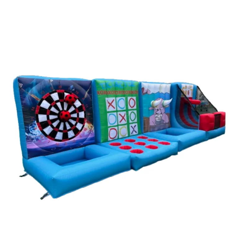 Hot Sale Outdoor Party Inflatable Games 4 In1 Custom Fun Fair Stall Inflatable Carnival Game