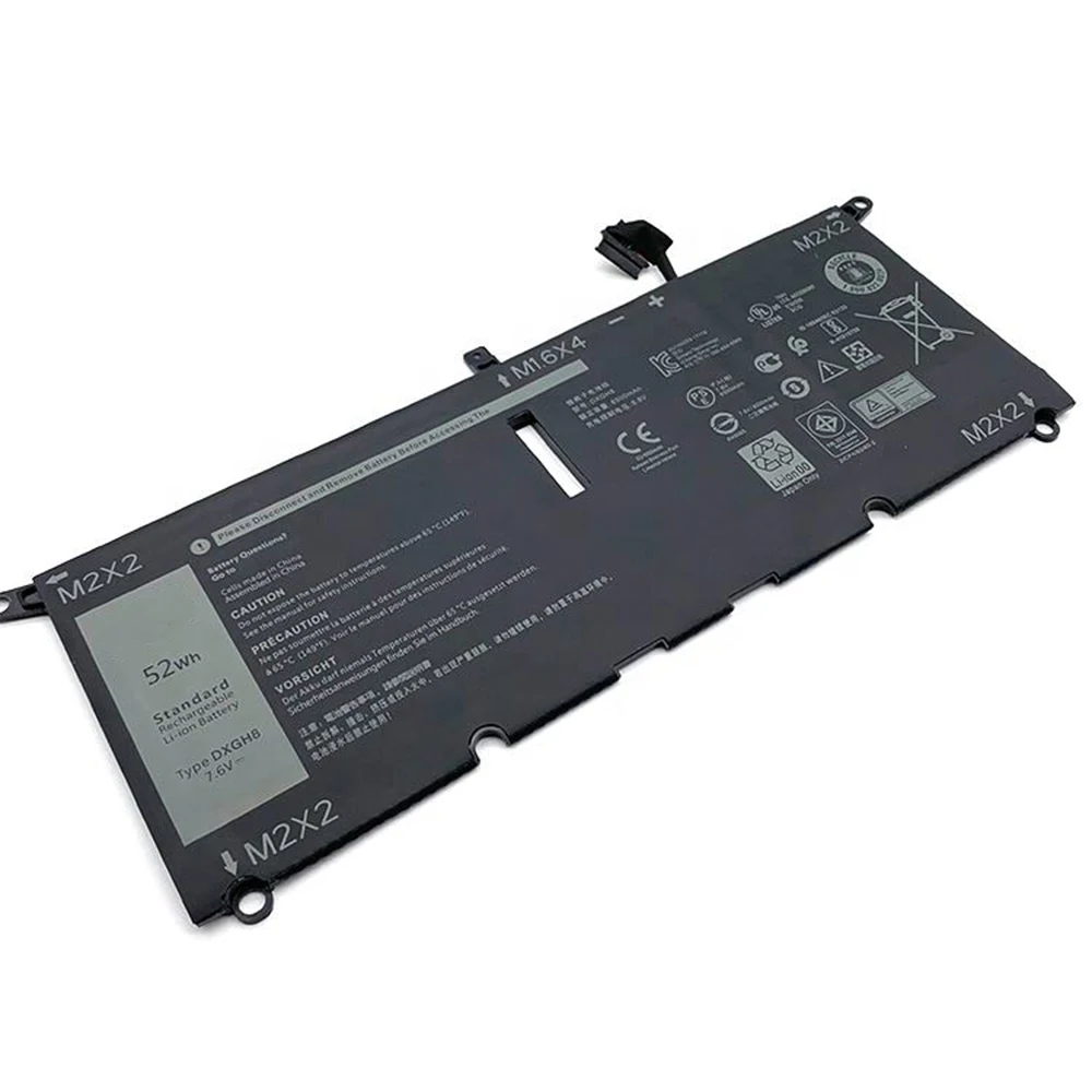 Brand New Genuine Original DXGH8 7.6V 52Wh Laptop Battery for Dell XPS 13 9370 9380 G8VCF 0H754V V48RM