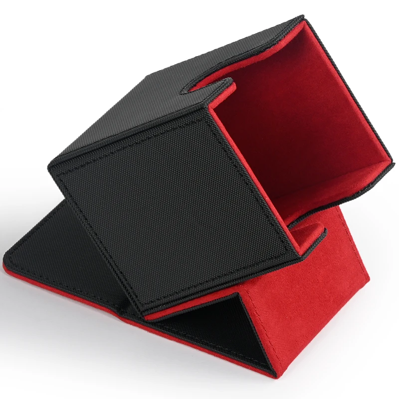 MTG Card Deck Box,Card Deck Case Holds 100+ Sleeved Cards, PU Leather Card Storage Box For  TCG game trading cards.