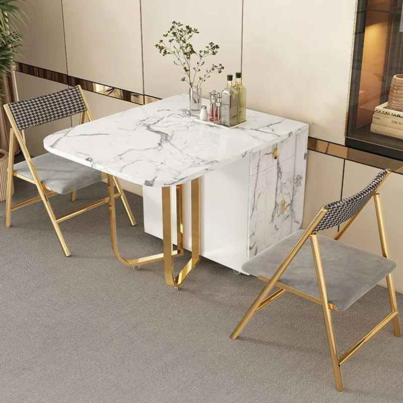 Mesas De Comedor extensibles De cocina, mesa plegable moderna De lujo para centro De restaurante, Mesas De Comedor blancas, muebles para el hogar