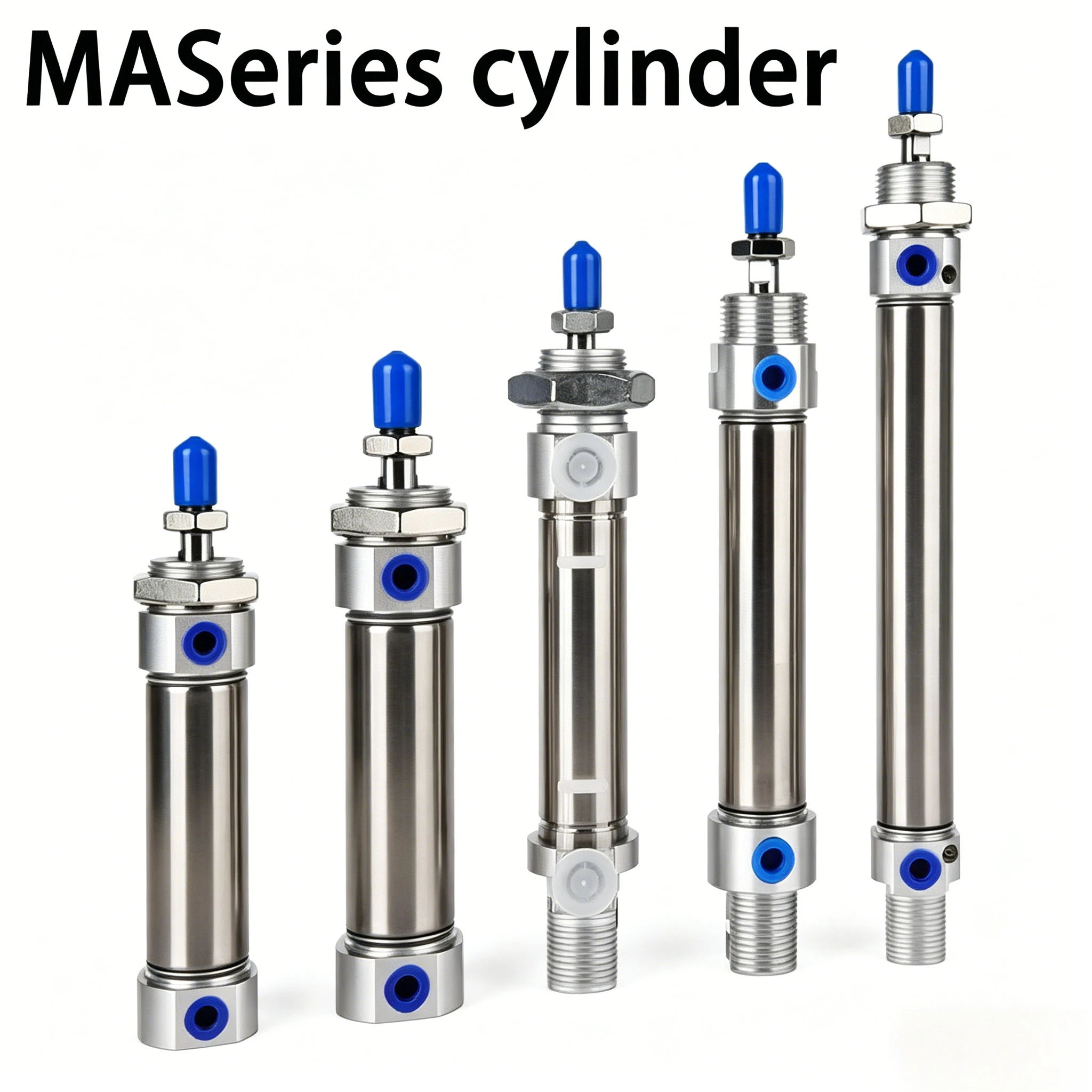 MA Series Bore 16/20/25/32/40mm Stroke 25-500mm Double Acting Mini Pneumatic Air Cylinder Series Stainless Steel Magnetic Ring