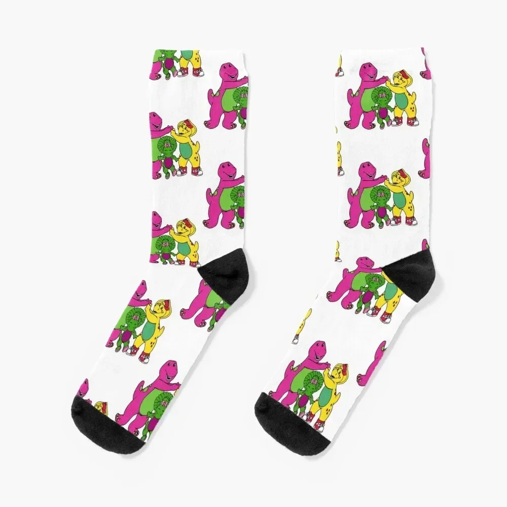 

Barney And Friends Socks Novelties bright garter tennis christmass gift Luxury Woman Socks Men's