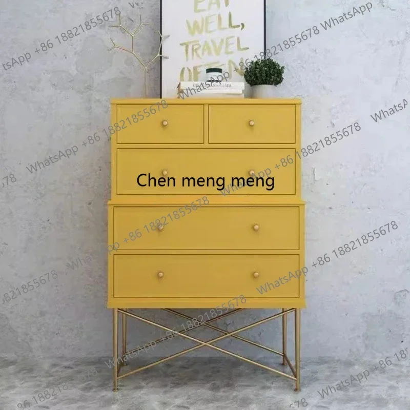 NQ52 New arrrive American country solid wood chest living room bedroom five pumping storage solid wood porch side cabinet