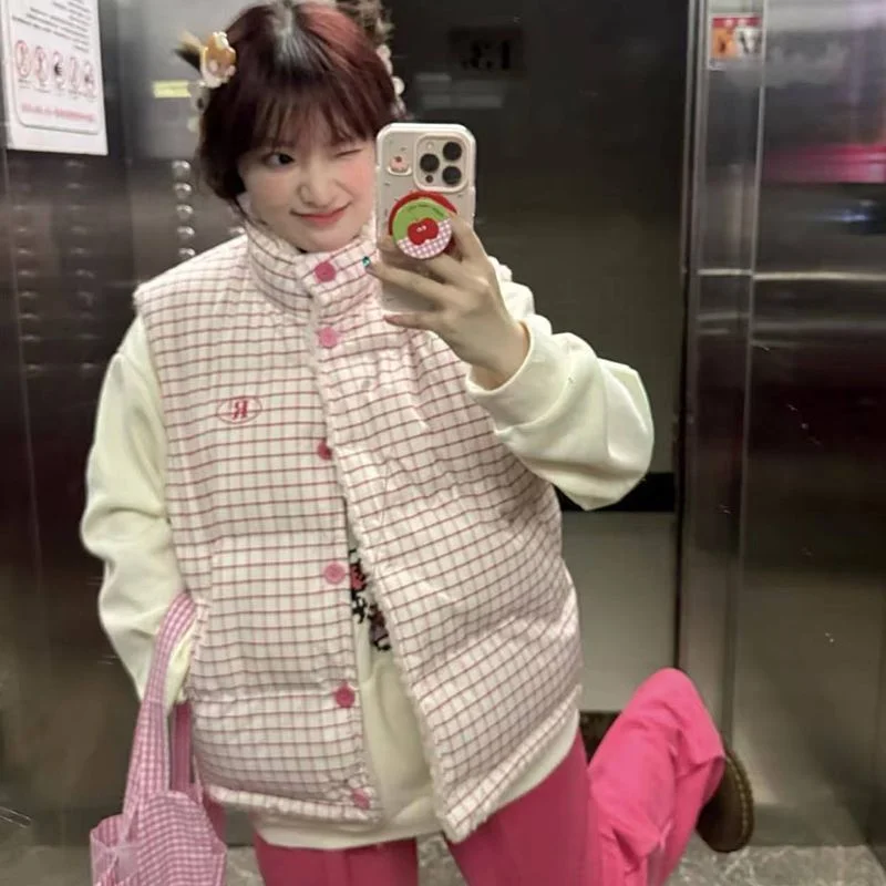 

Универсальный двусторонний хлопковый жилет Sweet Sle Lamb Velvet для женщин и студенток, зимний, повседневный, для поездок на работу...