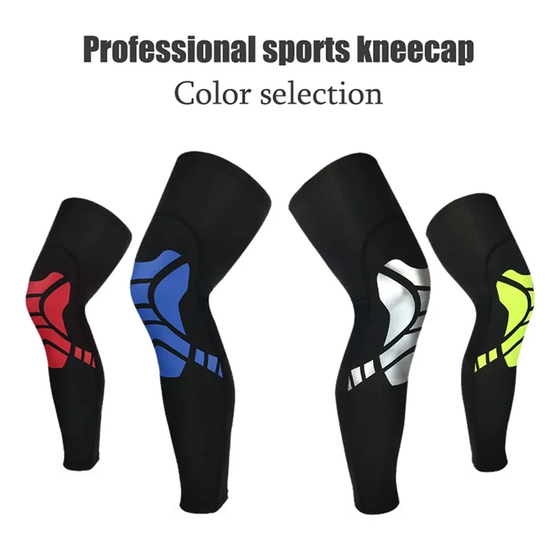 

1PCS Sports Silicone Antiskid Long Knee Support Brace Breathable In Summer Pad Protector Sports Basketball Leg Kneepad 4 Colors