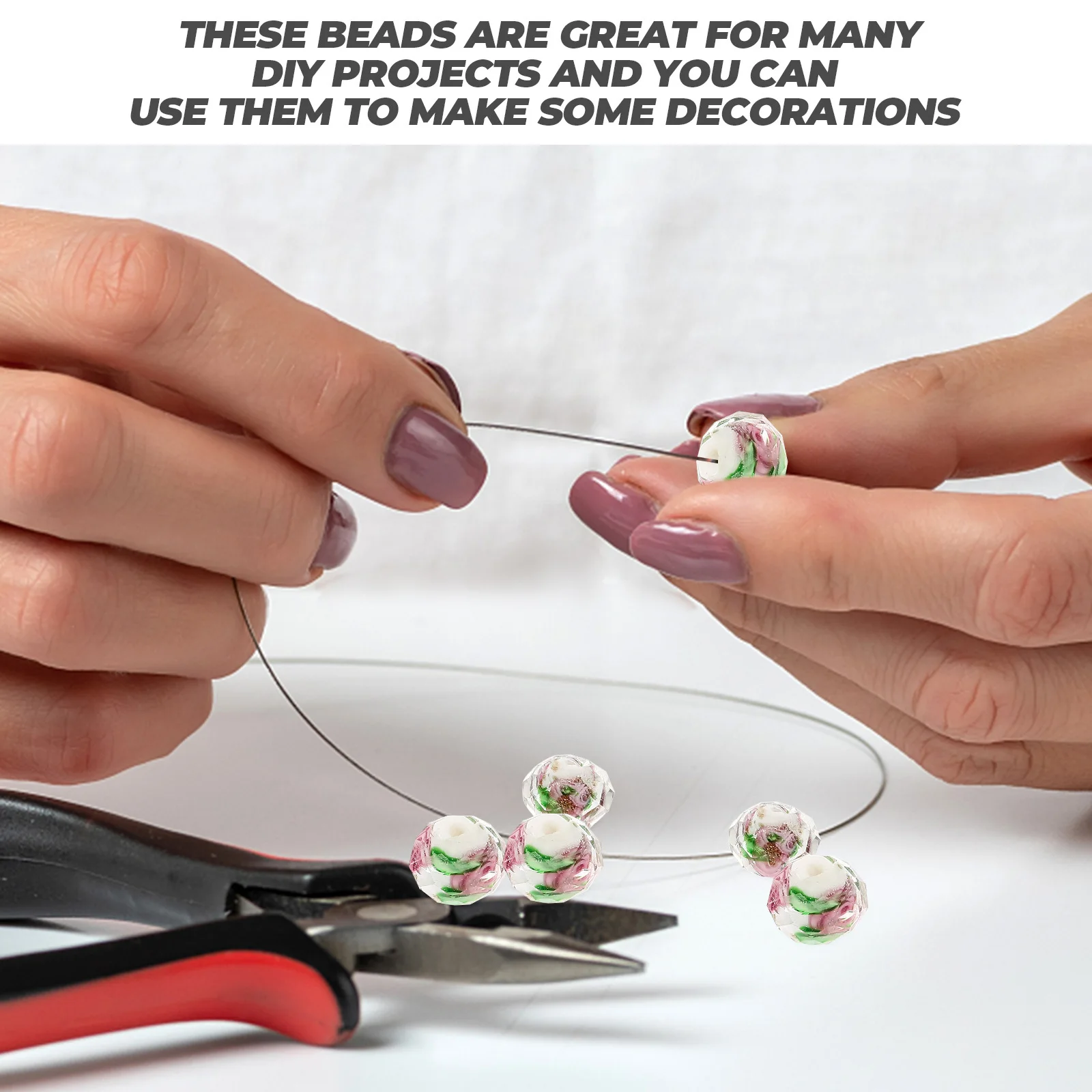 

40 шт., бусины «сделай сам», свободные цветные бусины с цветочным узором для браслетов, ожерелья, изготовления ювелирных изделий, принадлежности для рукоделия ручной работы, аксессуары