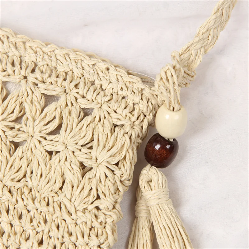 Hollow Women Messenger Bags Tassel Woven Shoulder Crossbody Bag Casual Beach Straw Bag For Women Bolsa Feminina