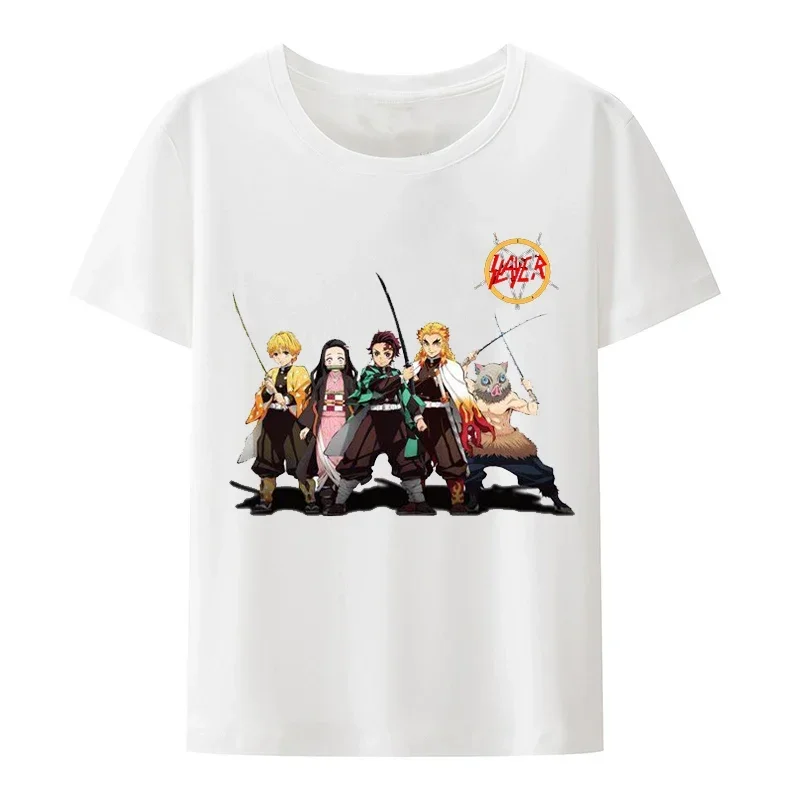 Maglietta giapponese Kawaii Demon Slayer Kimetsu No Yaiba Hot Anime Streetwear Tee Tanjirou Kamado maglietta allentata Unisex