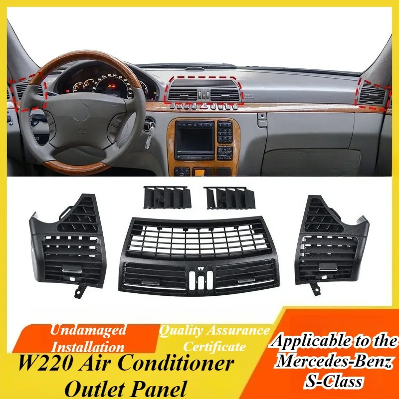 

For Mercedes-Benz S Class W220 1998-2005 Center Air Vent Outlet Cover Panel ABS Replacement Trim Car Interior Upgrade Accessorie