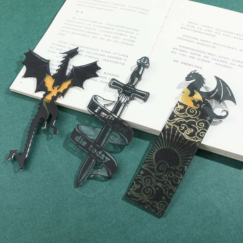 Imagem -03 - Anime Black Dragon Bookmark Coleção Livro Entusiastas Presente Mens Professores Amigos Metal Infantil Leitura Bookmark