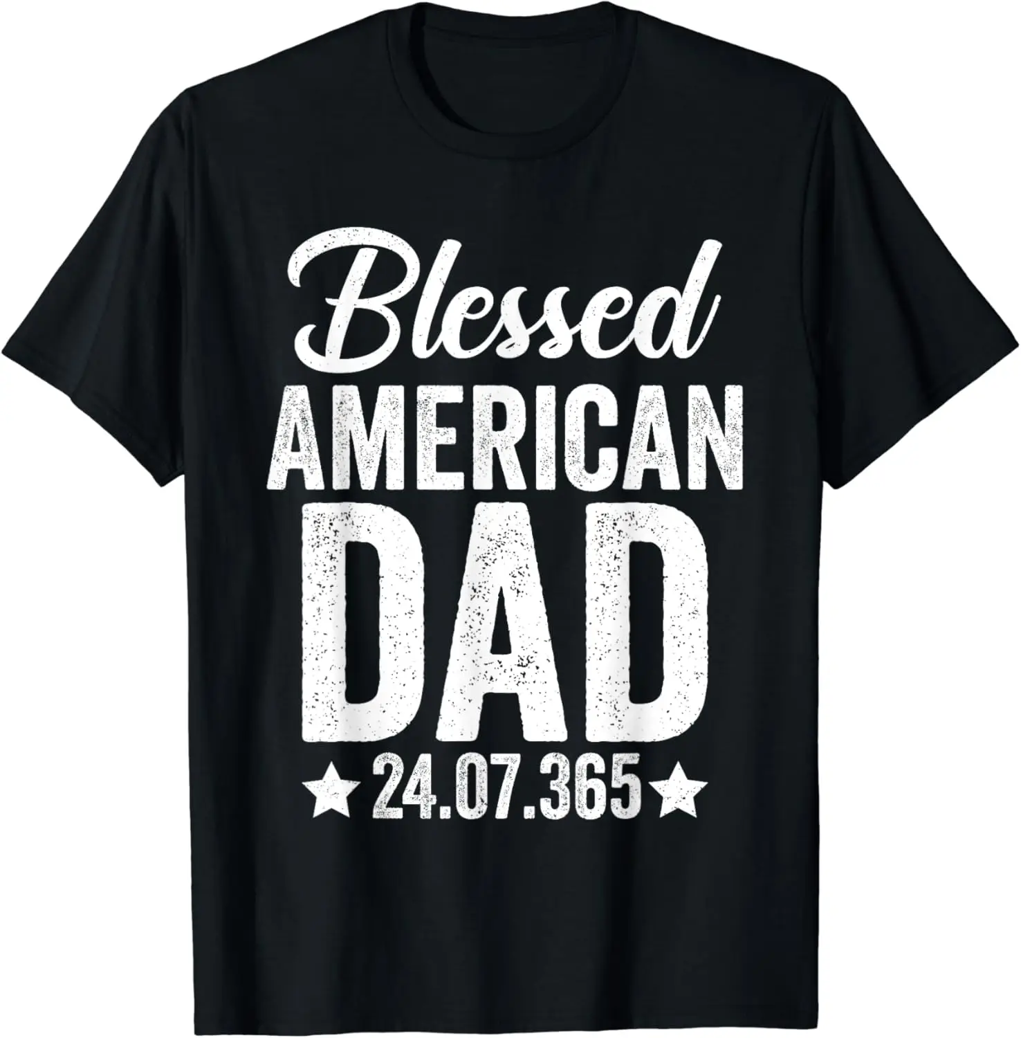 Blessed American Dad - Memorial Day, 4th Of July Dad Grandpa T-Shirt