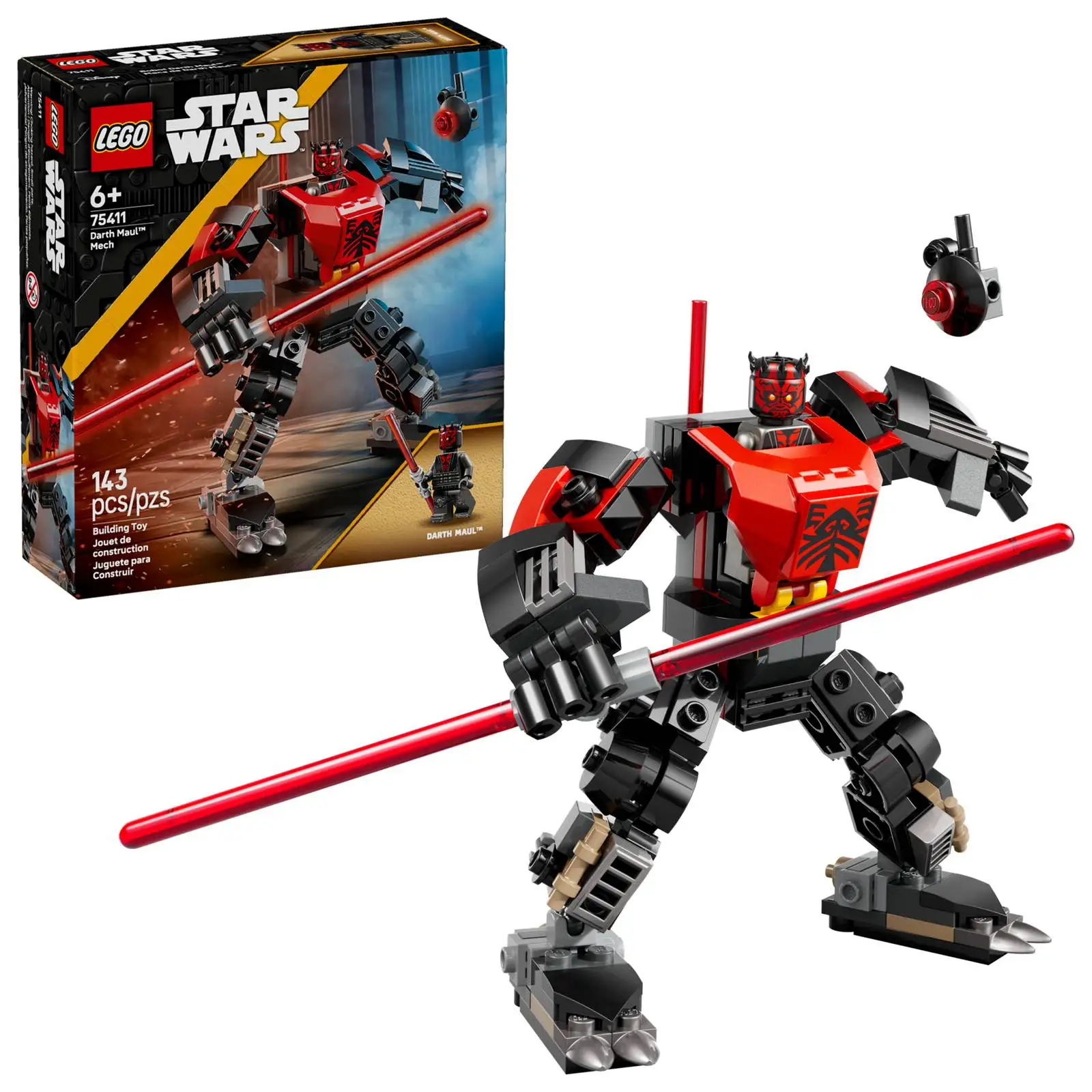 

LEGO® Star Wars™ Universe As They Play with The Darth Maul Mech Building Toy for Boys, Girls Aged 6+ Birthday 75411 143 Pieces