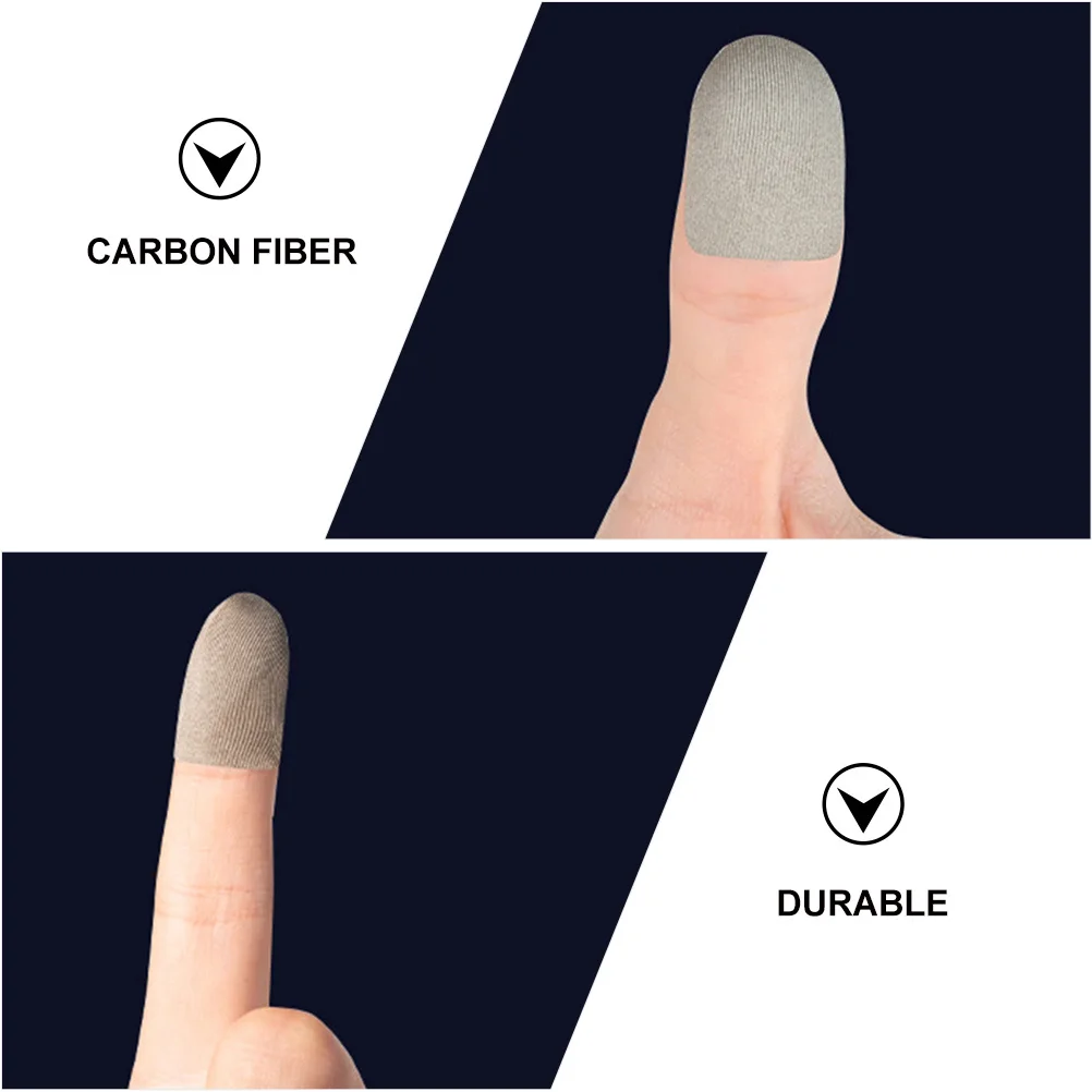 

2 Bags Carbon Fiber Mobile Gaming Finger Stickers Grey Non-Slip Disposable Anti-Sweat Thumb Sleeve Touchscreen Finger Cot