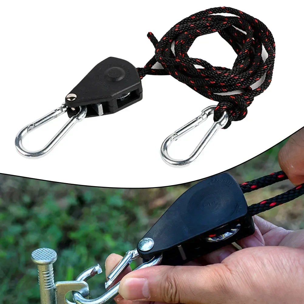 Metal Pulley Rope Adjustment Canopy Rope Lanyard Lighting Lift Outdoor Reflector Clip Rope Hanger Smooth Movement