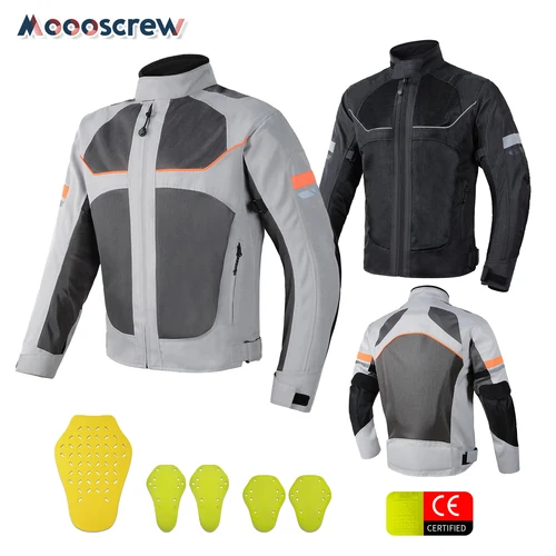 Chaqueta universal para motocicleta, equipo de protección reflectante de malla para todas las estaciones con diseño transpirable para hombres y mujeres