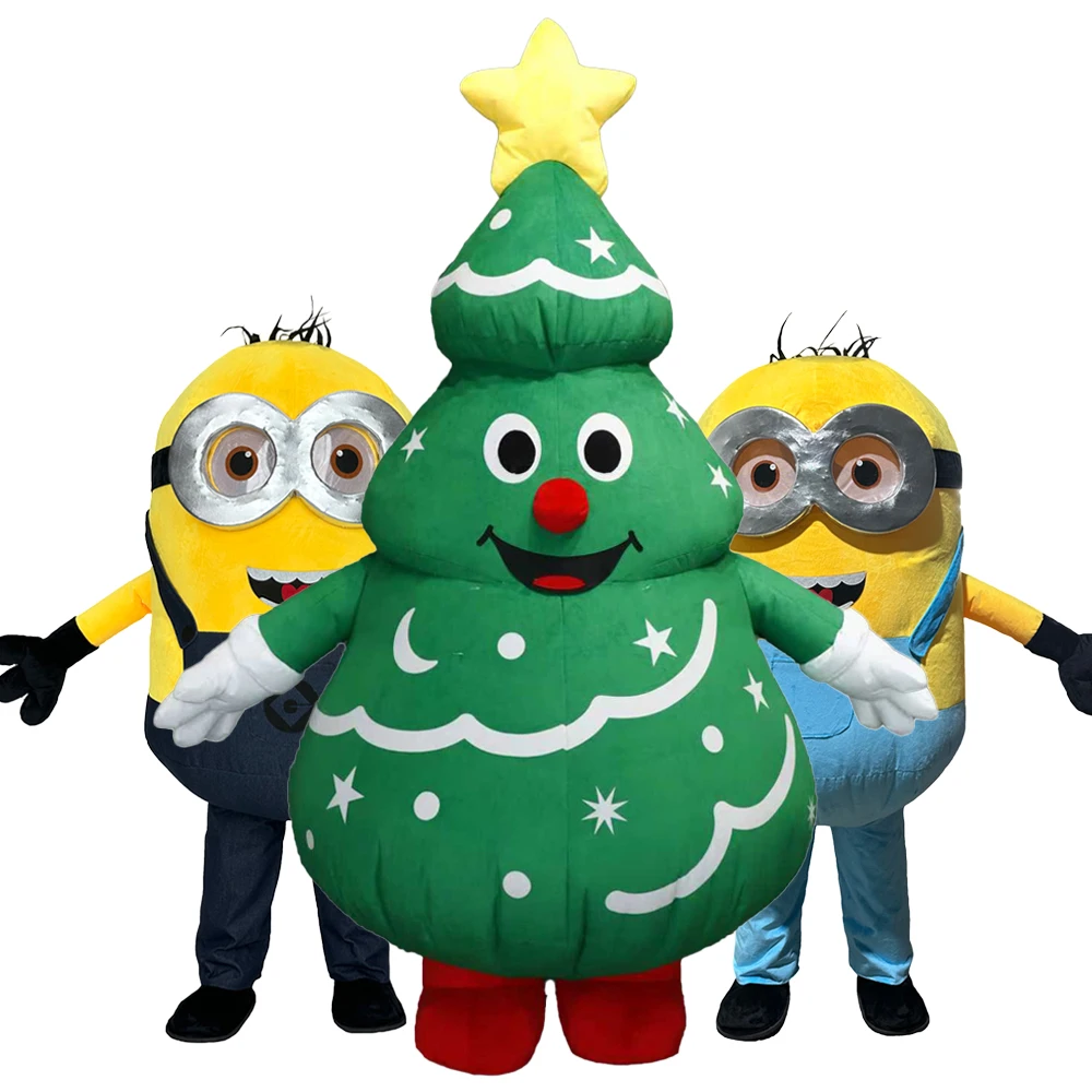 

Christmas Tree Inflatable Costume Mascot Parade Adult Character Cosplay Christmas Halloween Party Event Plush Set