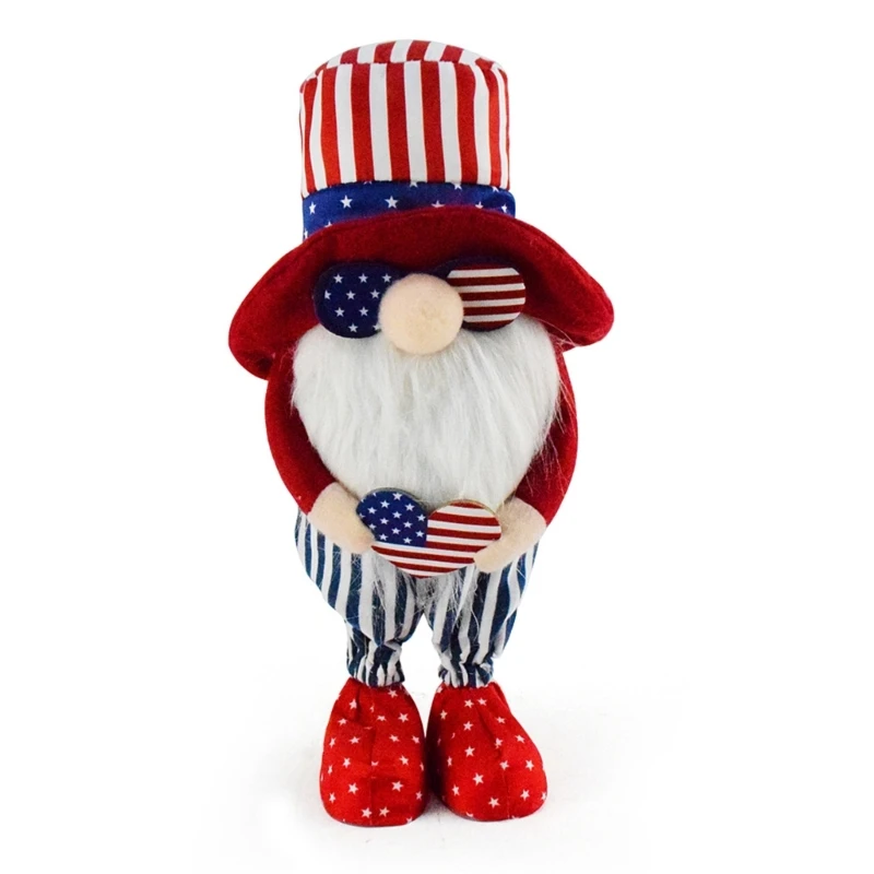 2Pcs Patriotic Dolls Plush American Independence Day Ornament Elegant Home Decoration For National Holidays