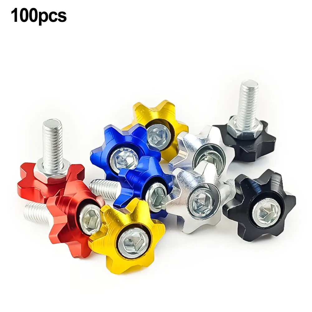 Threaded Star Shaped License Plate Bolts Screws for Car and Motorcycle Applications Aluminum Alloy Replacement Parts