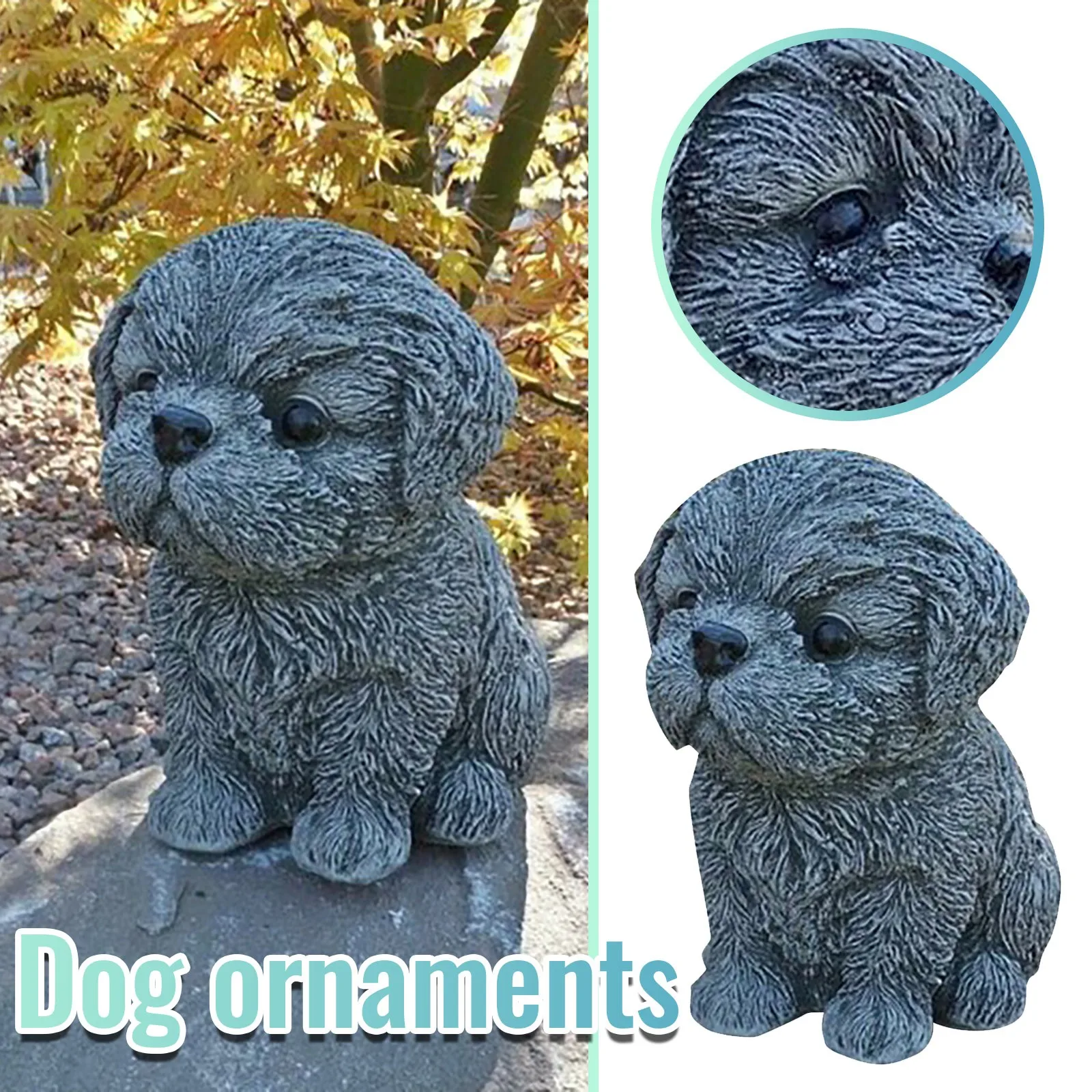 Shih-Tzu decorazione del giardino, regalo per gli amanti dei cani, cucciolo Shih Tzu, statua del giardino, statuette per cani, esterno, 1 pz