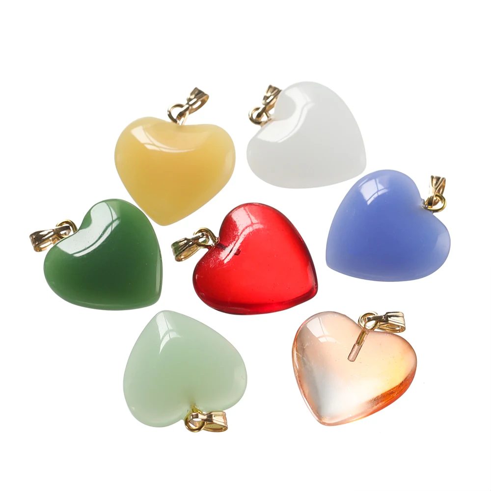 10 Stück 20x22mm Tschechische Lampwork Kristall Glas Herz Perlen Charms Anhänger DIY handgemachte Schmuckherstellung Halsketten Ohrringe Zubehör