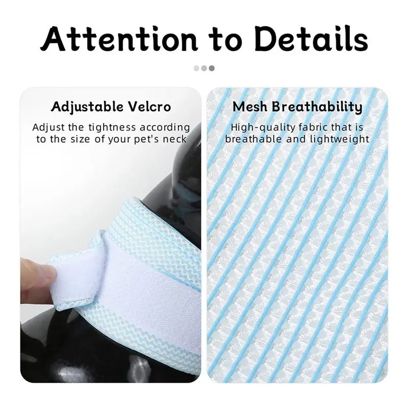 A84X-غطاء دعامة رقبة قطة قابل للتنفس وقابل للتعديل - طوق إيزابيثان للتعافي بعد الجراحة ومضاد للخدش ومضاد لللعق #2