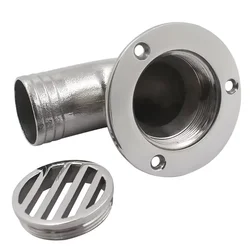 316 SS Boat Deck Drain 90 Degree Marine Cockpit Scupper Floor 32mm 38mm Floor Drainer Split One-Piece Grate Drain for Yacht RV