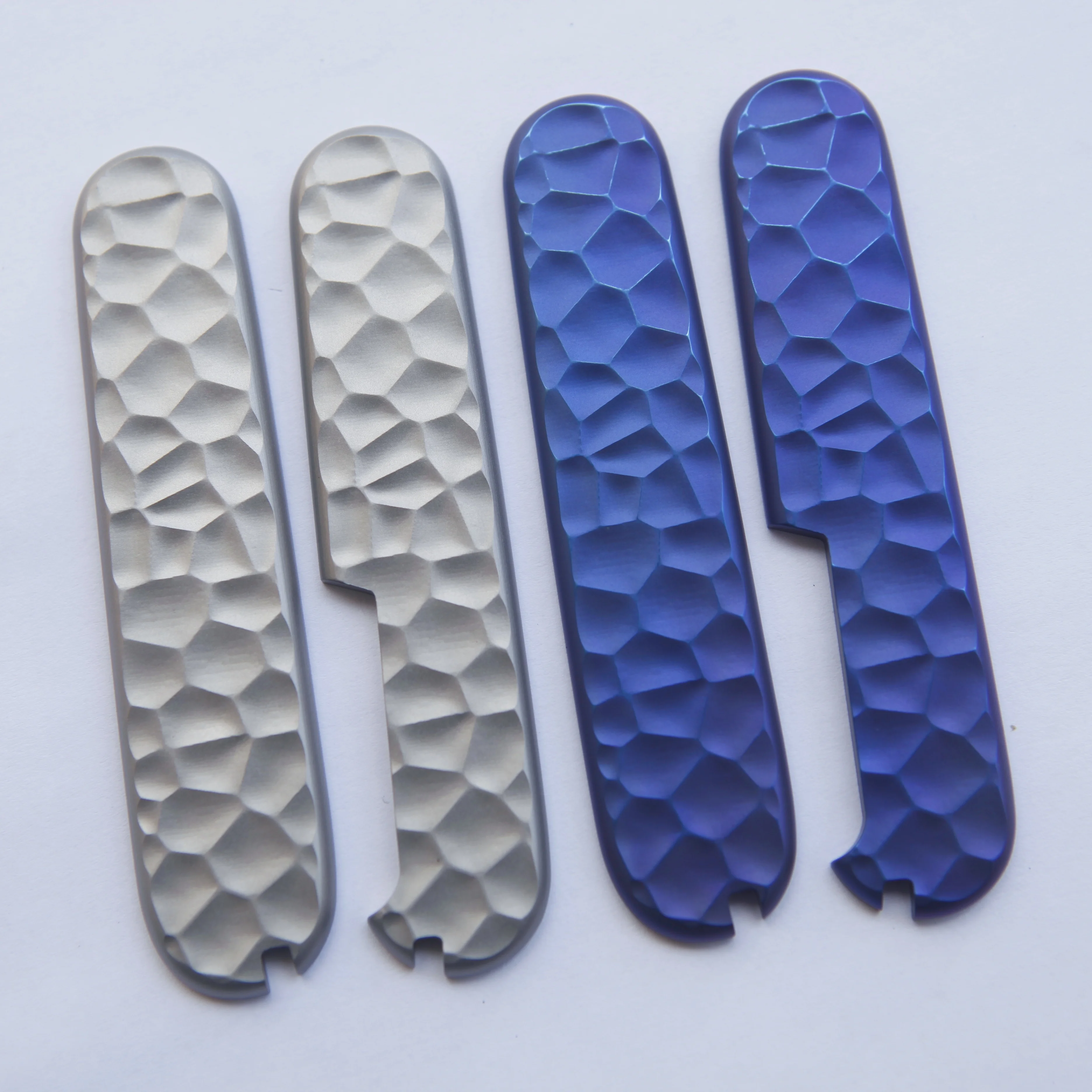 1pair 4 Types Stone stria Titanium Alloy Knife Handle Scale Patches for 91mm Victorinox Swiss Army Knives
