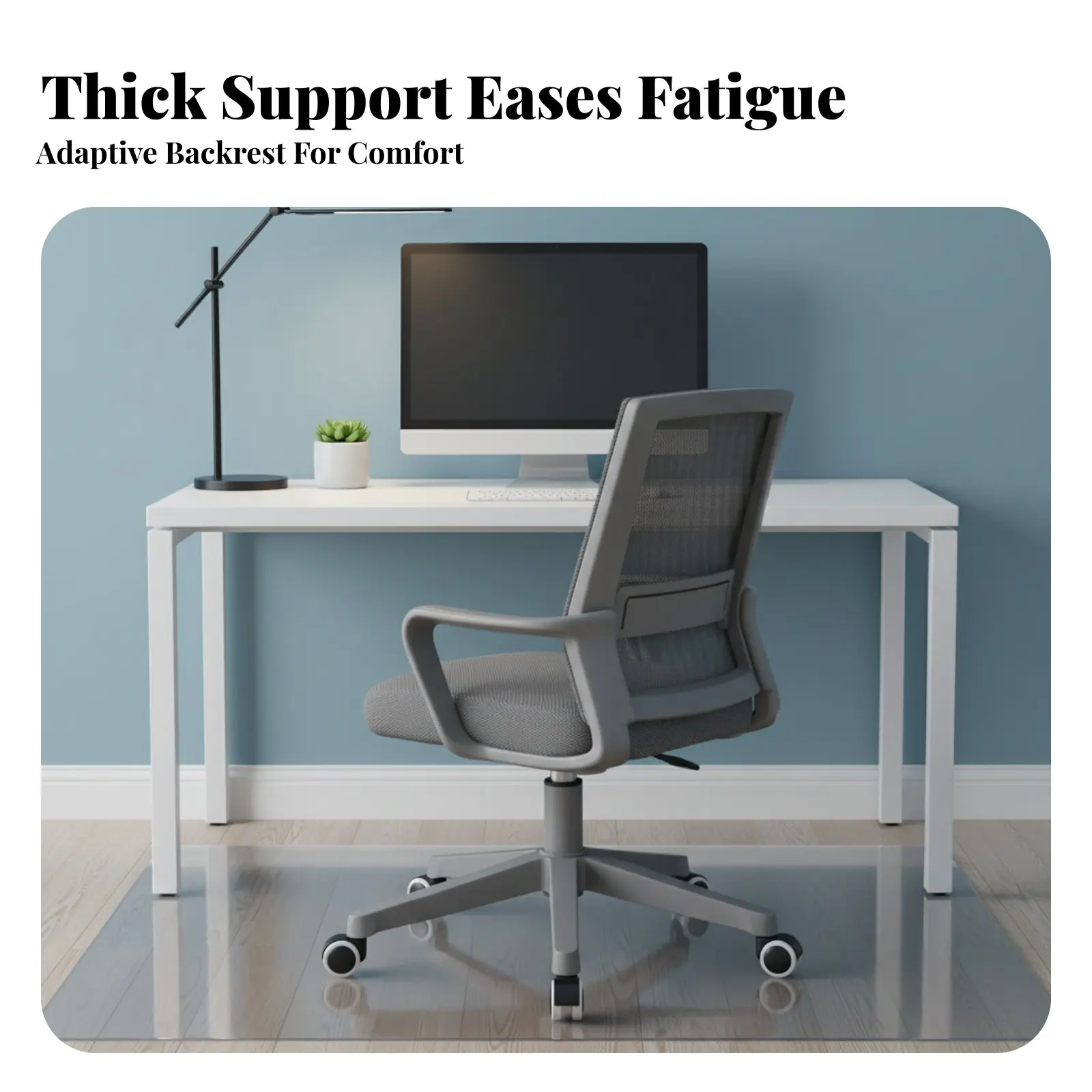 Cadeira Ergonômica de Malha com Suporte para Coluna, Giratória, Altura Ajustável, Rodízios de Rolamento Sem Esforço
