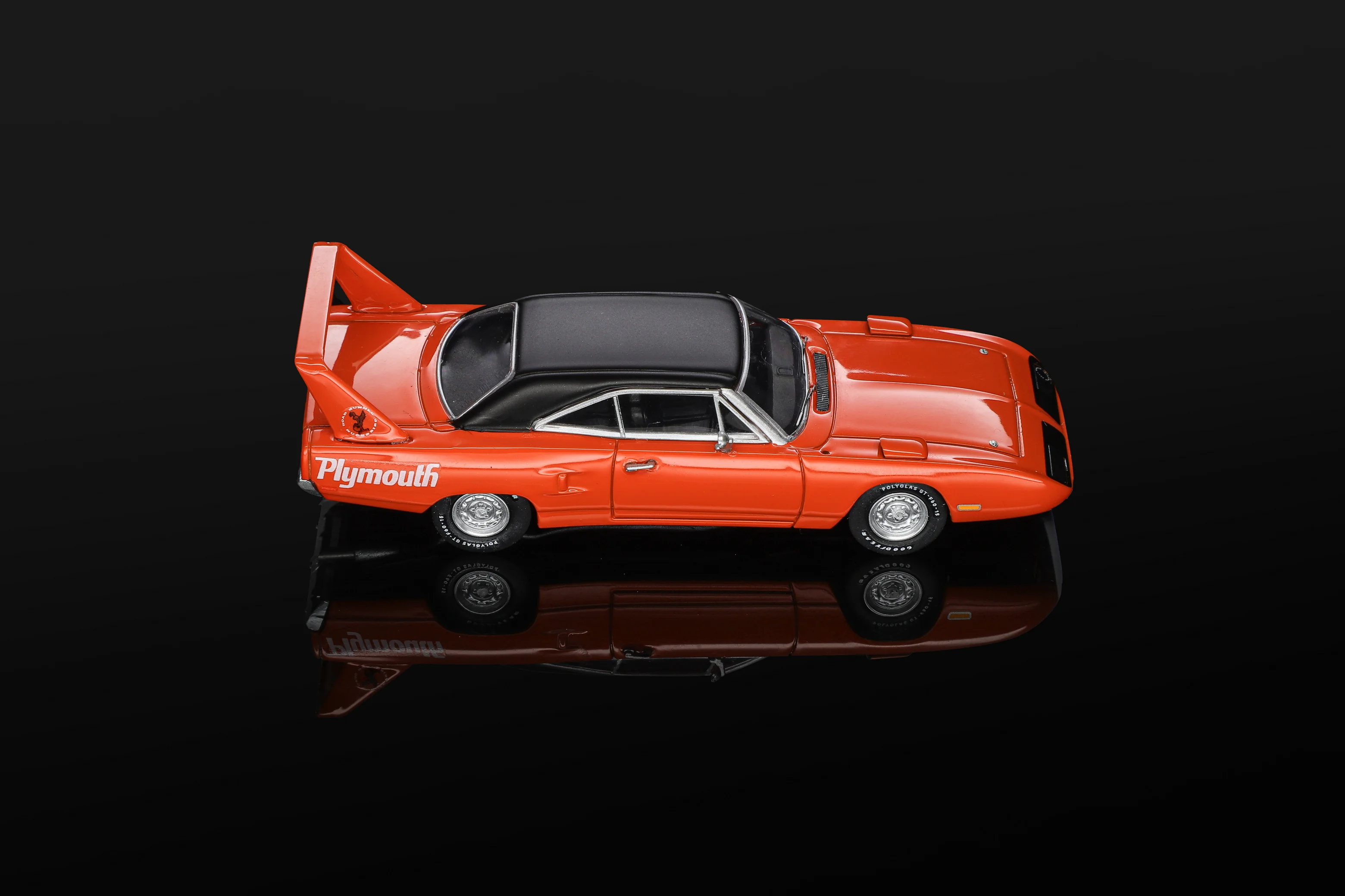 **Précommande** Mirage 1:64 Plymouth Superbird Blue Race Car Orange White Diecast Model Car