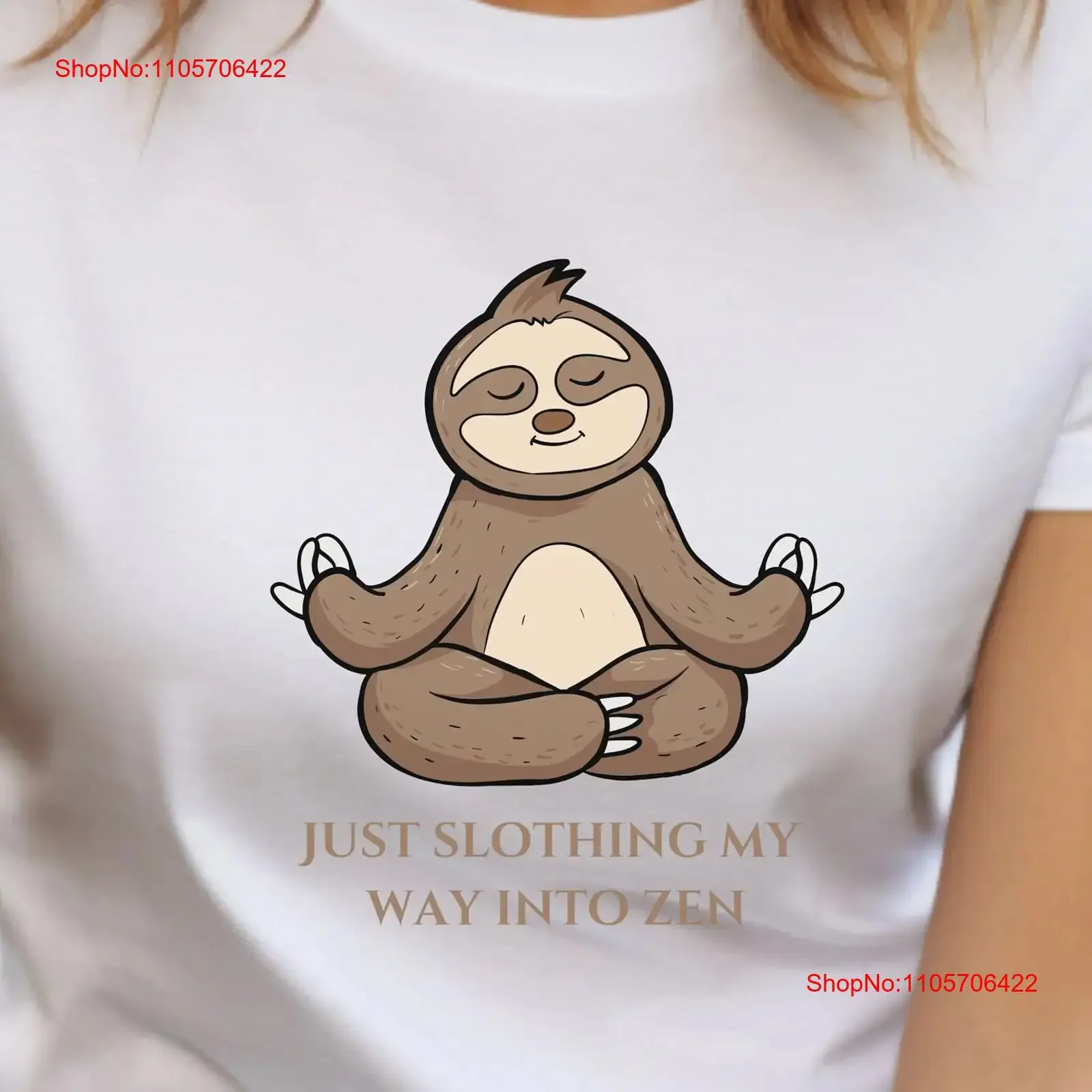 Yoga Sloth Zen T Shirt Womens for Sister Namaste Meditation Women Funny vintage Washed Unisex Comfortable Soft fashion