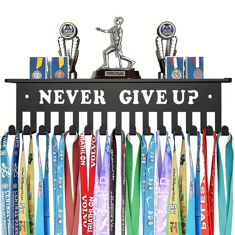 

Trophy Display Holder Medal Hanger Wall-mounted Metal Storage Rack Hook for Any Type of Medals