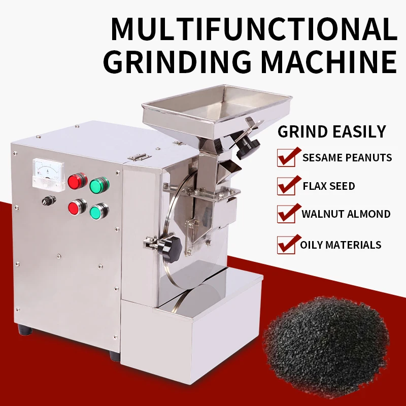 XL-910 Grease Food Crusher 10-40kg/H Commercial Stainless Steel Sesame Peanut Almond Grain Processing Grinding Machine 220V