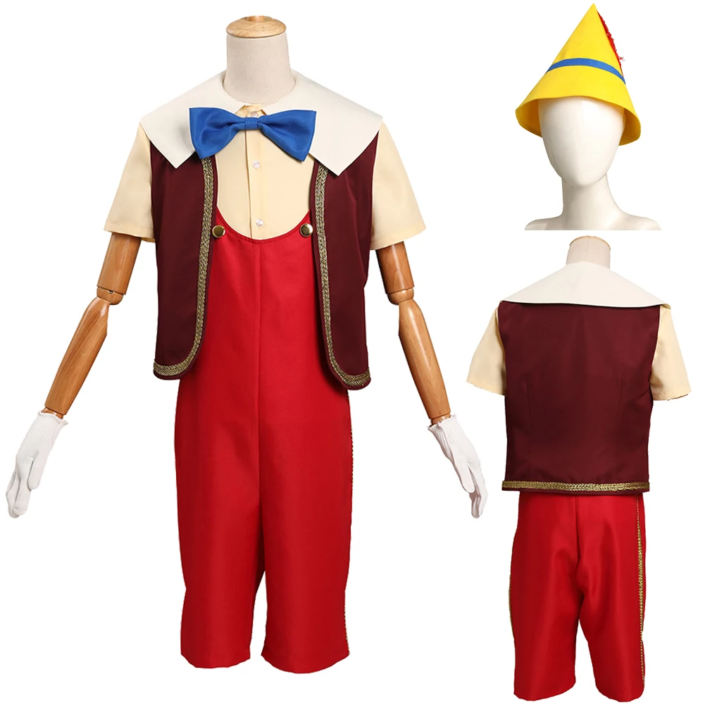 Little Puppet Cosplay Kids Fantasy Hat Outfits Cartoon The Adventures Costume Disguise Children Halloween Party Roleplay Clothes