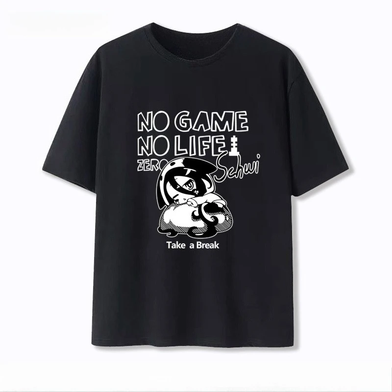 لعبة الحياة أنيمي الطرفية الأبيض، لعبة Hubby Is Life قصيرة الأكمام للرجال والنساء تي شيرت غير رسمي ملابس الصيف للطلاب المد