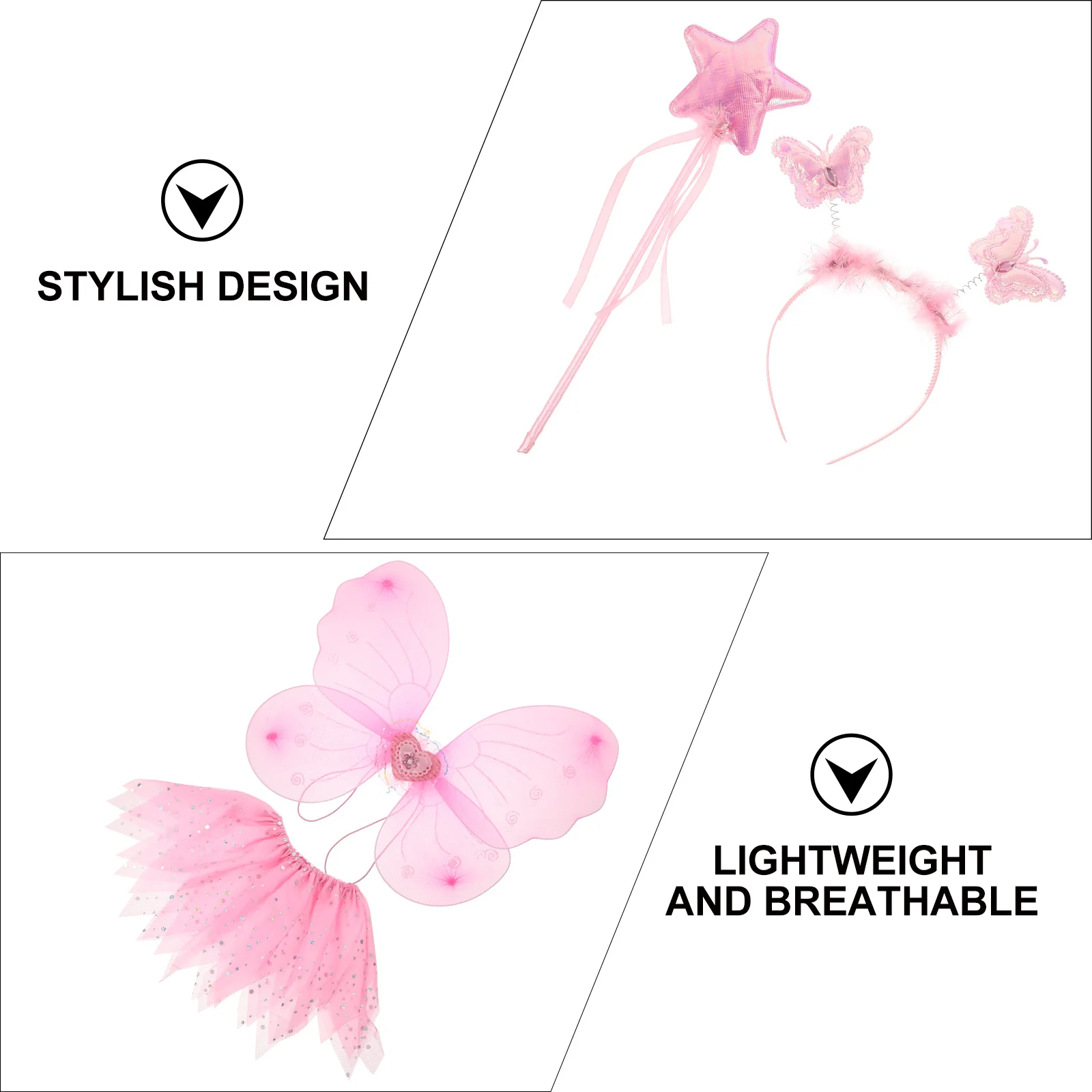 

1 set Butterfly Wings Skirt Cosplay Costume 'S Tulle Pettiskirt For Party Festival Performance Dress Up Dancing Costume