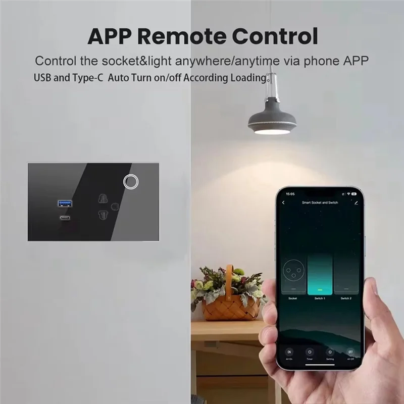 

A37T-Wifi Smart Tuya 16A Wall Socket USB TYPE-C Plug Outlet Power For Alexa For Google Home Smart Life EU Plug