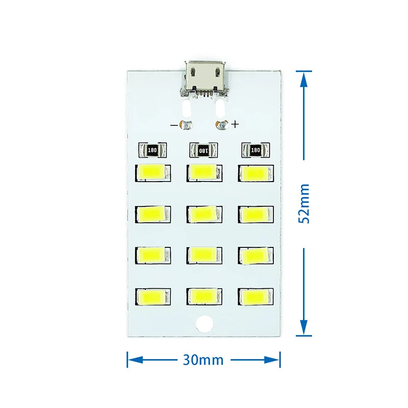 Panneau d'éclairage LED blanc 5730 smd 5V 430mA ~ 470mA, micro USB 5730, lumière mobile USB, veilleuse de secours, haute qualité