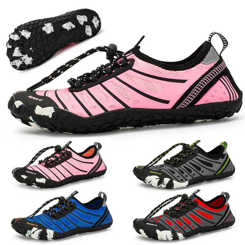 Summer Water Shoes Non-slip Lightweight Aqua Shoes Breathable Barefoot Beach Shoes Quick Drying Surfing Shoes for Water Sports