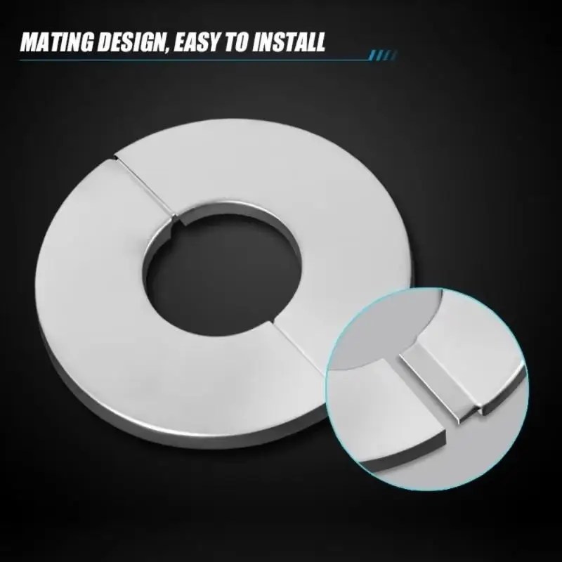 Self-Adhesive Stainless Steel Faucet Decorative Cover Shower Chrome Finish Water Pipe Wall Covers Bathroom Accessories