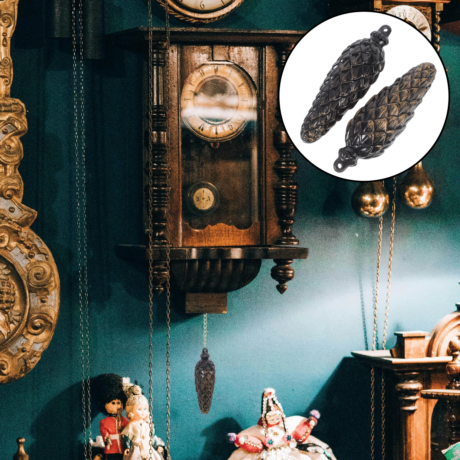 

2 Pcs Clocks for Living Room Cuckoo with Pendulum Clocks for Living Room Home Parts Chimes Decorations Party Hammer Decorative