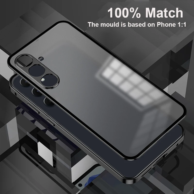 Luxury Metal Spring Buckle Case for Samsung Galaxy A54 Cases Shockproof Back Cover Camera Protect Aluminum Alloy Frame Bumper