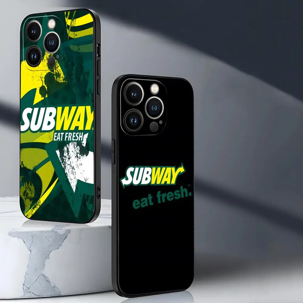 S-subway Sandwich Phone Case For Iphone 15 16 11 Pro Max 12 Mini 16 13 14 Xr Xs 6 6s 8 7 Plus Silicone Soft Cover