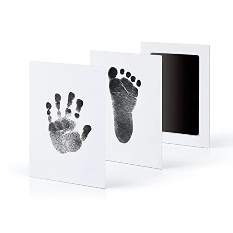 No-Touch neonato fai da te Handprint Footprint Kit tamponi di inchiostro cornice per foto giocattolo Toddlers Souvenir e Pet Cat Dog Paw Prints regali