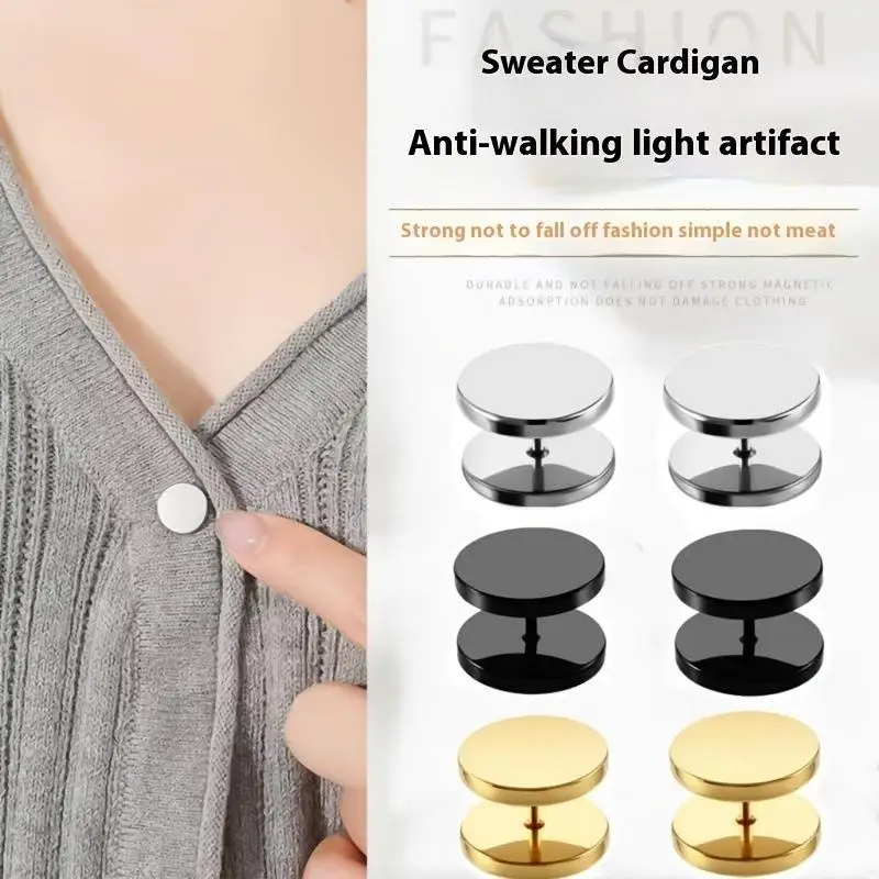 4pcs Easy Versatile Spiral Sweater Clip No-Sew Detachable Twist-On Installation Secure Anti-Bare Button For Knitwear Tightening