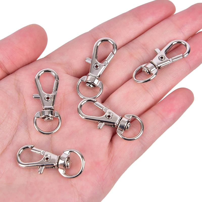 10pcs Mini Aluminum Alloy Keychain Making Snap Spring Clip Hook Carabiner Buckle