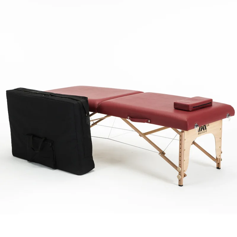 Folding Beauty Bed 180cm length 60cm width Professional Portable Spa Massage Tables Foldable with Bag Salon Furniture Wooden