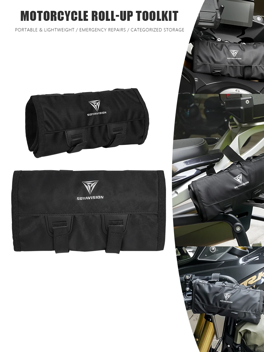 AliExpress SOYAVISION Motorcycle Accessories Tool Roll Bag Roll-Up Tool Pouch Wrench Sturdy Organizer Handlebar Tool kit for Harley Enduro Dirt Bike